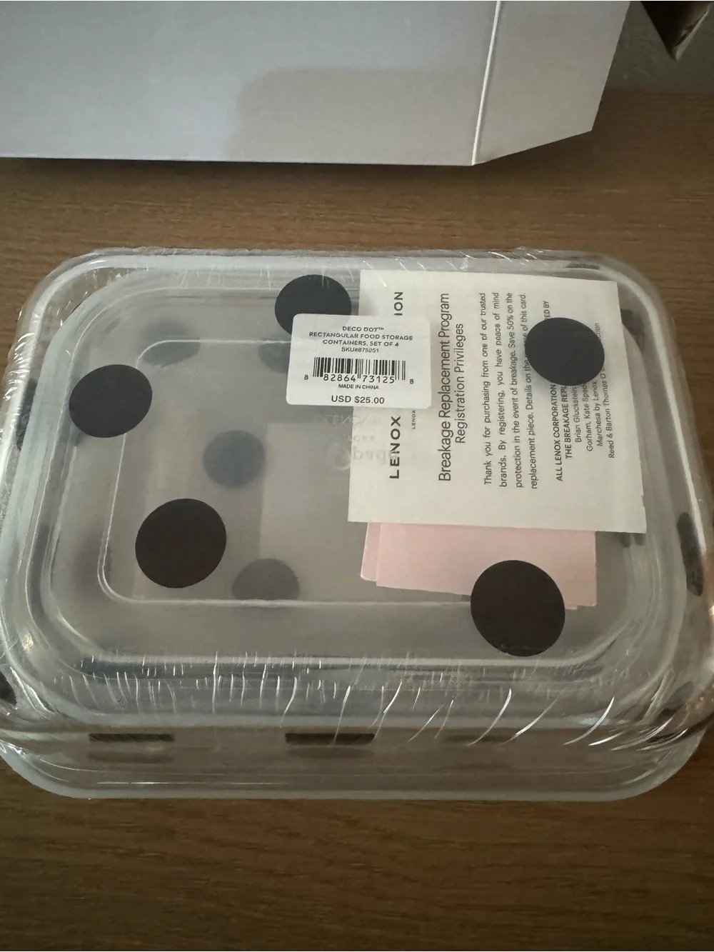 Lenox Kate Spade ♠️ Deco Dot Rectangular Food Storage